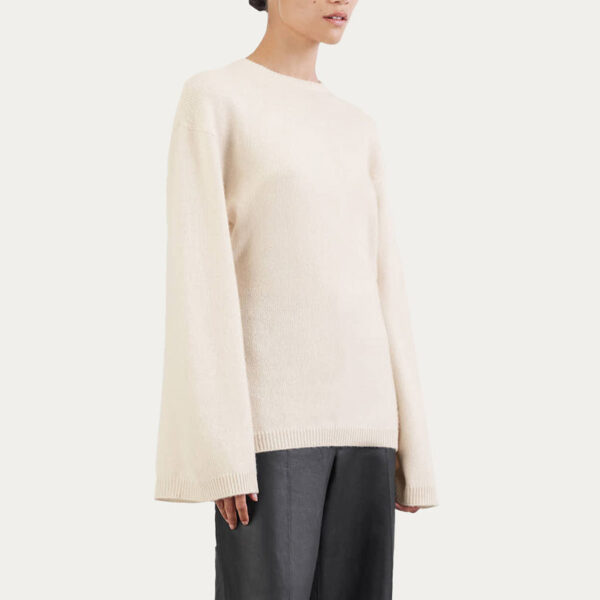 A Ribbed O-Neck Knitted In A Wool Blend Sweater - Image 4
