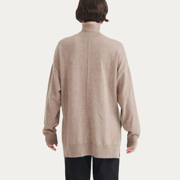 Long Sleeve Mock Neck Sweater With Joint Line - Image 4