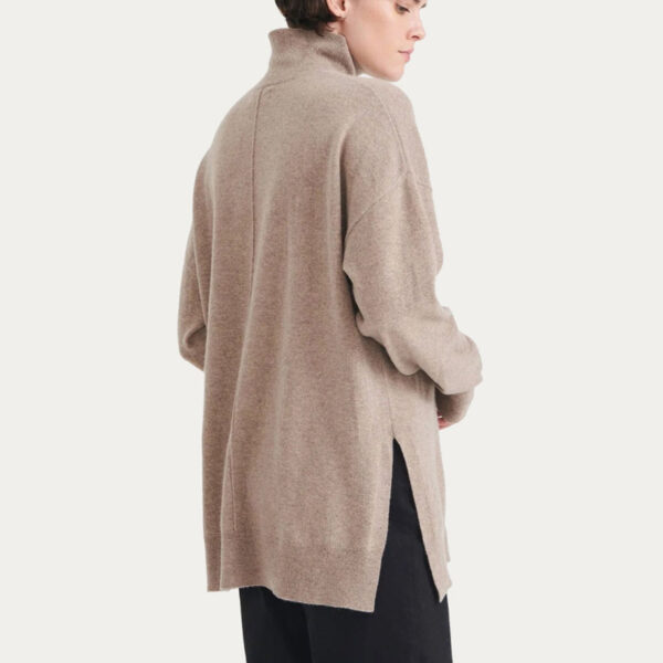 Long Sleeve Mock Neck Sweater With Joint Line - Image 5