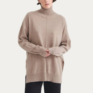 Long Sleeve Mock Neck Sweater With Joint Line