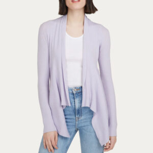 Cashmere Rib Knitted Cashmere Open Cardigan