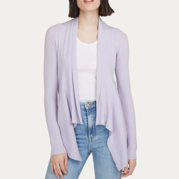 Cashmere Rib Knitted Cashmere Open Cardigan