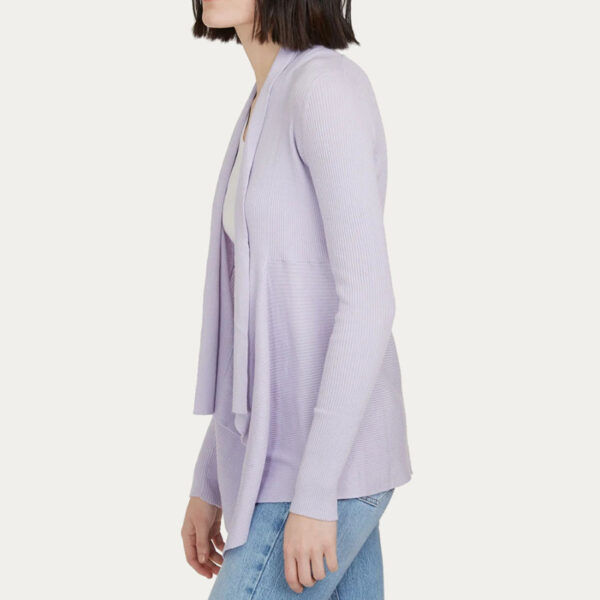 Cashmere Rib Knitted Cashmere Open Cardigan - Image 2