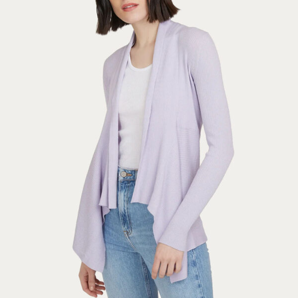 Cashmere Rib Knitted Cashmere Open Cardigan - Image 3