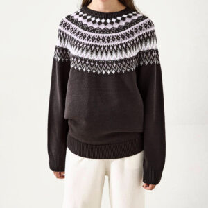 Long Sleeve Jacquard Fair Isle Knitwear Sweater