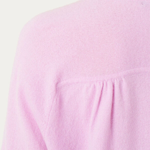 Cashmere Sweater With Ribbed Baseball Collar With Button Placket - Image 3