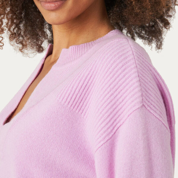 Cashmere Jumper With Slit Neckline - Image 2