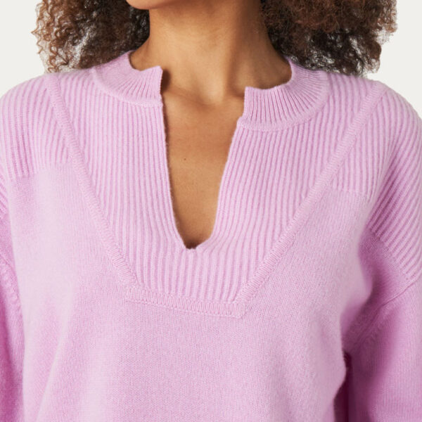 Cashmere Jumper With Slit Neckline - Image 3