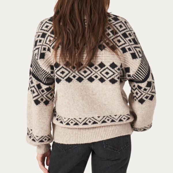 Wide Sleeve O Neck Oversize Cashmere Wool Sweater - Image 4