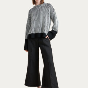 Wide Sleeve O Neck Oversize Cashmere Wool Sweater