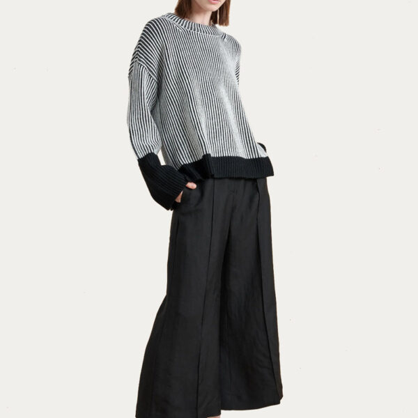 Wide Sleeve O Neck Oversize Cashmere Wool Sweater - Image 5