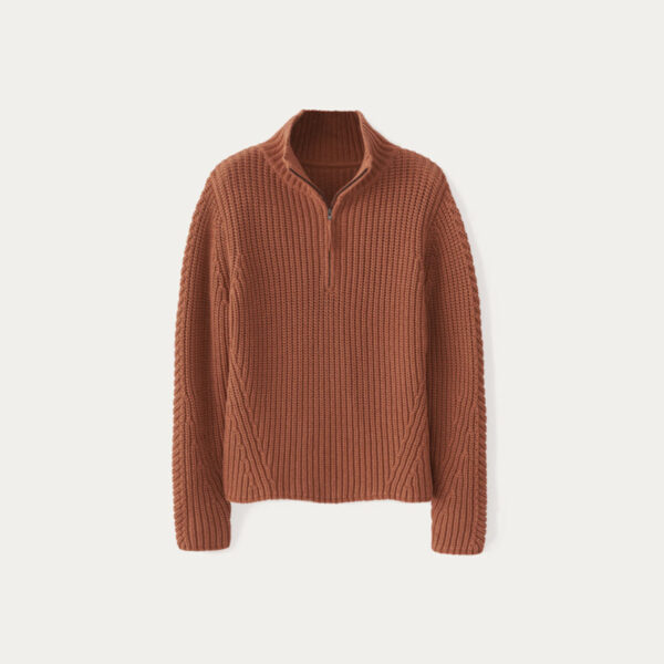 Fisherman Rib Knitwear Cashmere Wool Sweater - Image 2