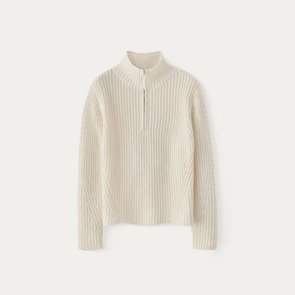 Fisherman Rib Knitwear Cashmere Wool Sweater
