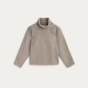 Ladies Loose-Fit Oversized Cashmere Two-Colors Brioche Sweater