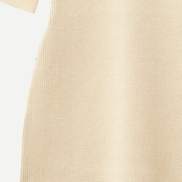 Ladies Merino Wool Short Sleeves Sweater With Long Rib Hem - Image 3