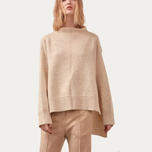 Ladies Cotton Sweater With Split Sides In Fine Milano Stitch