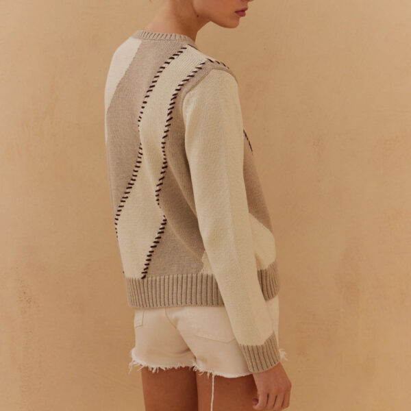 Luxury Women’s Merino Wool Sweater With Hand -Stitch Details - Image 3
