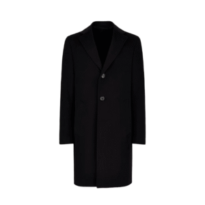 Men’s Classic Merino Wool Coat with Button Cuffs Notched Lapels Three-button Front Closure