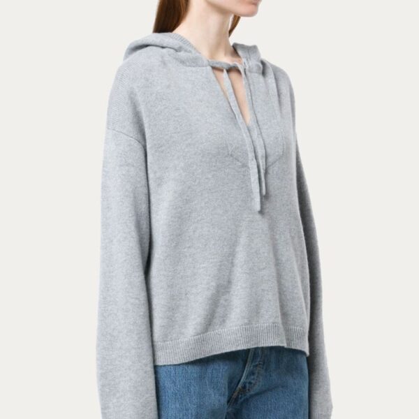 Women’S Full Sleeve Hoody 90% Merino Wool 30% Cashmere Sweater - Image 4