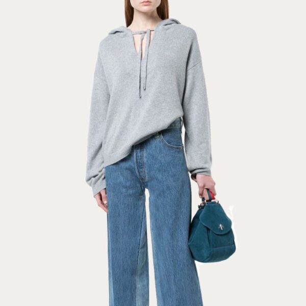 Women’S Full Sleeve Hoody 90% Merino Wool 30% Cashmere Sweater - Image 5