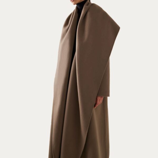 Dropped Shoulder Cashmere Coat - Image 2