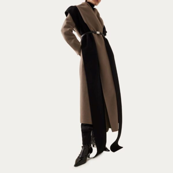 Dropped Shoulder Cashmere Coat - Image 3
