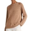 Women’s Pure Color Plain Knitting Crew Neck Long Sleeve Off Shoulder Pullover Knitwear Top