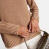 Women’s Pure Color Plain Knitting Crew Neck Long Sleeve Off Shoulder Pullover Knitwear Top - Image 4