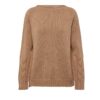 Women’s Pure Color Plain Knitting Crew Neck Long Sleeve Off Shoulder Pullover Knitwear Top - Image 5