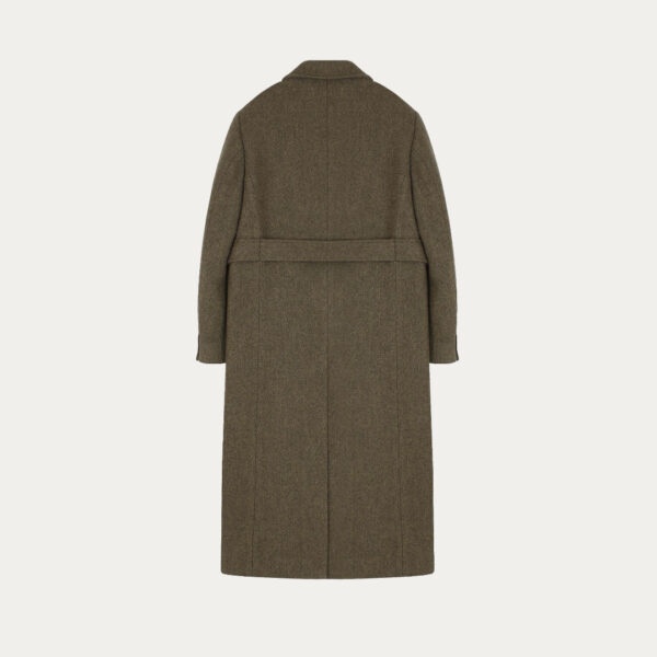 High Quality Women’s 100% Cashmere Double Breasted Solid Color Coat With a Tie - Image 3