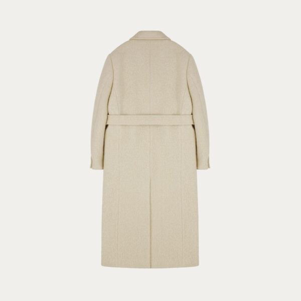 High Quality Women’s 100% Cashmere Double Breasted Solid Color Coat With a Tie - Image 4