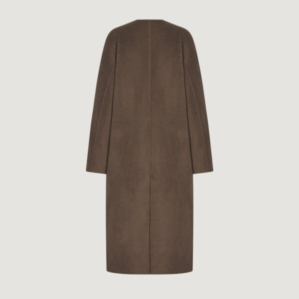 Custom 100% Cashmere Women’s Loose Fit Non-button Trench Coat With Big Patch Pocket - Image 4