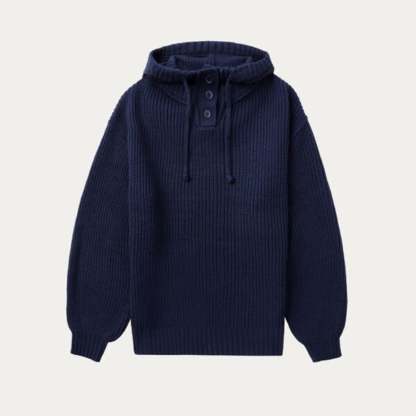 High Quality Wool & Cashmere Blended Half Cardigan Stitch Pullover Hoody for Women’s Top Knitwear Sweater - Image 3