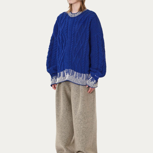 Custom Cable & Intarsia Stitches Oversize Knitwear for Women’s Top Sweater - Image 5