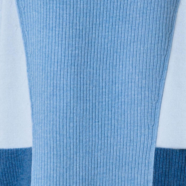 Unique Women’s 100% Wool Crew Neck Plain & Rib Knitted Top Jumper Sweater with Blue Colors - Image 2