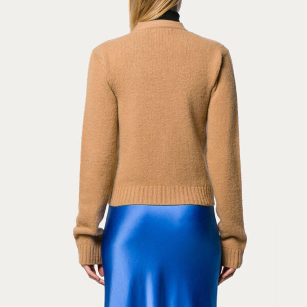 High Quality Women’s Pure Cashmere Jersey Knitted V-neck Pullover with Side Button Closure - Image 6