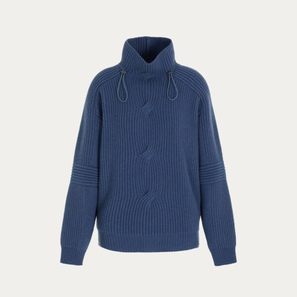 Custom Geometric Pattern Plain & Rib Half Button Turndown Collar Pullover Women’s Top Knitwear - Image 5