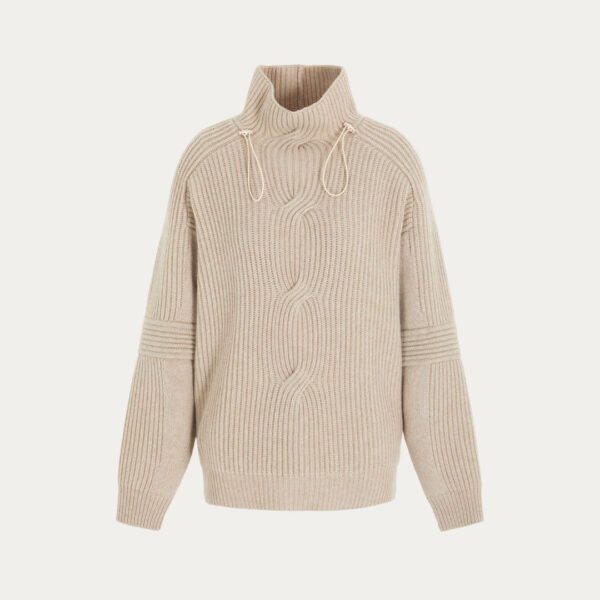 Custom Geometric Pattern Plain & Rib Half Button Turndown Collar Pullover Women’s Top Knitwear