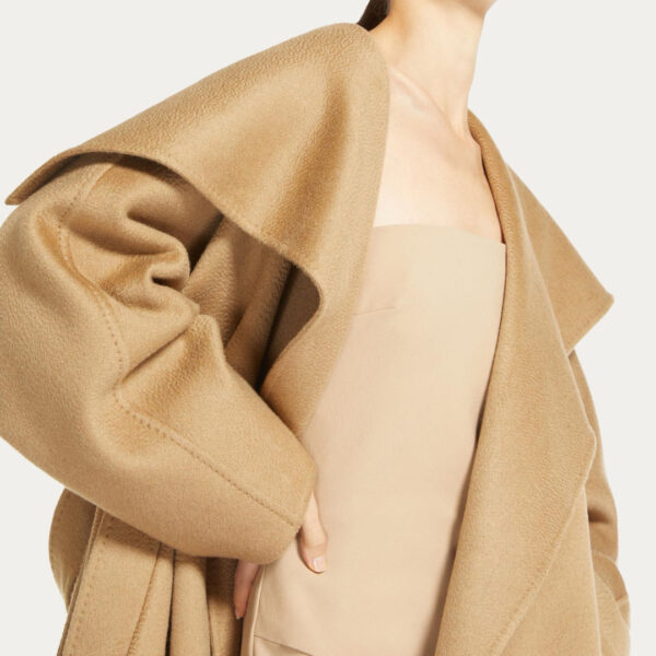 Hot Sale 100 Cashmere Women’s Oversize Middle Length Coat With a Tie - Image 2
