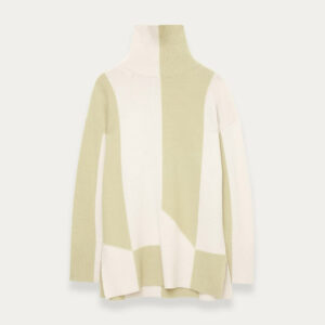 High Quality Pure Cashmere Off-shoulder Jersey Knitted High -neck Jumper for Ladies’ Top Knitwear