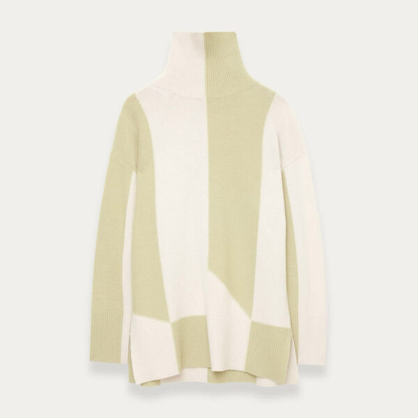 High Quality Pure Cashmere Off-shoulder Jersey Knitted High -neck Jumper for Ladies’ Top Knitwear