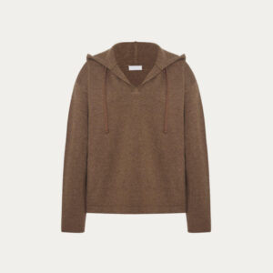 Hot Sale Pure Cashmere Plain Knitting Long Sleeves Hoody for Women’s Knitwear
