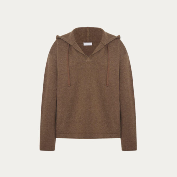 Hot Sale Pure Cashmere Plain Knitting Long Sleeves Hoody for Women’s Knitwear
