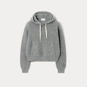 Casual Cashmere & Cotton Blended Cardigan Stitch Knitted Chunky Hoody for Women’s Top Sweater