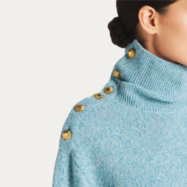 High Quality Turtle Neck Wool & Cashmere Blended Plain Knitted Pullover for Women’s Top Knitwear - Image 4