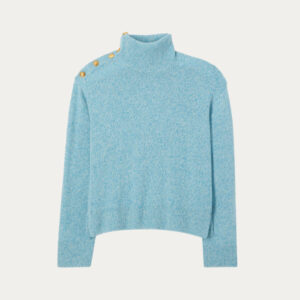 High Quality Turtle Neck Wool & Cashmere Blended Plain Knitted Pullover for Women’s Top Knitwear