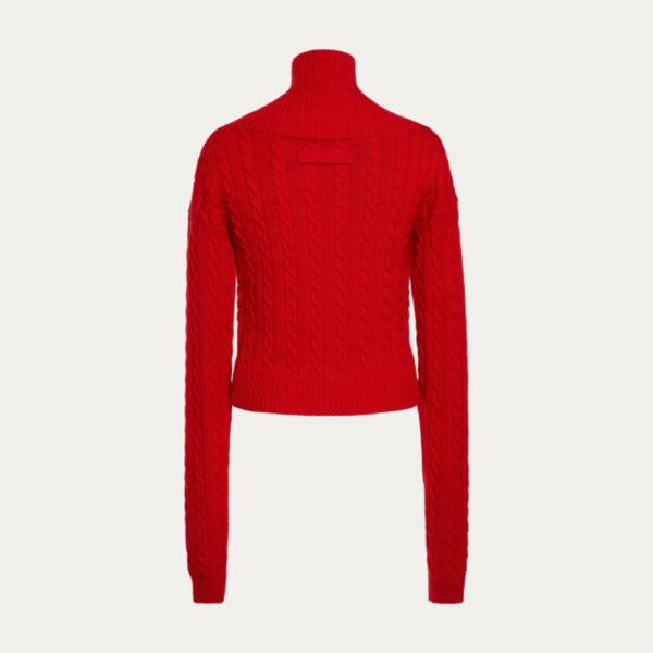 Pure Color 100% Cashmere Cable and Ribbed Knitting Turtle Neck Jumper for Ladies’ Top Sweater - Image 4
