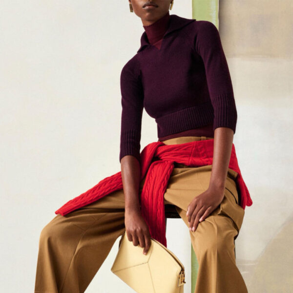 Pure Color 100% Cashmere Cable and Ribbed Knitting Turtle Neck Jumper for Ladies’ Top Sweater - Image 3