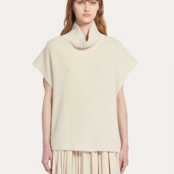 Ladies’ Cotton & Linen Pure Color Turtle Rib Knitting Turtle Neck Tank for Women’s Top Sweater - Image 5