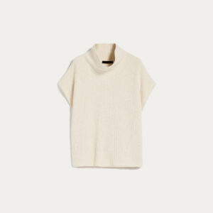 Ladies’ Cotton & Linen Pure Color Turtle Rib Knitting Turtle Neck Tank for Women’s Top Sweater